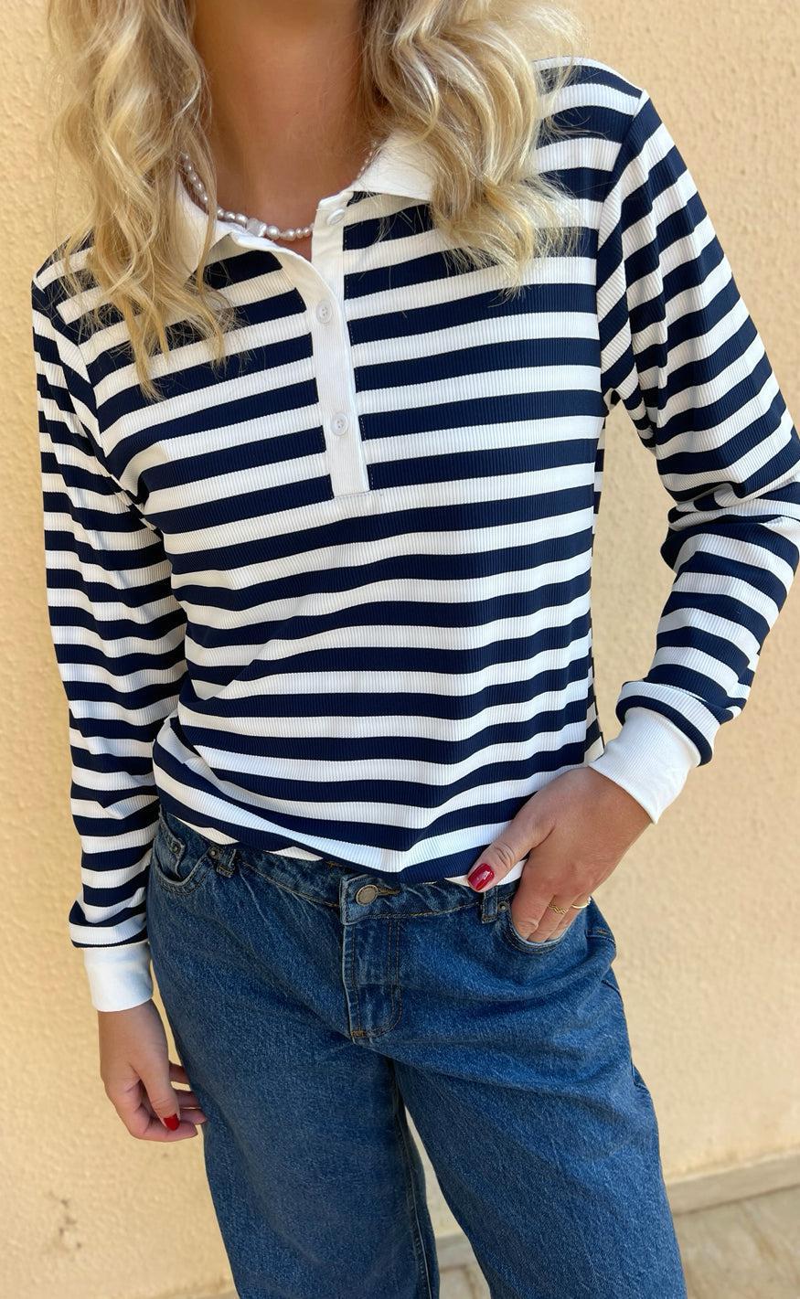 Say INA Copenhagen Polo / Bluse - Pamela - Navy Striped