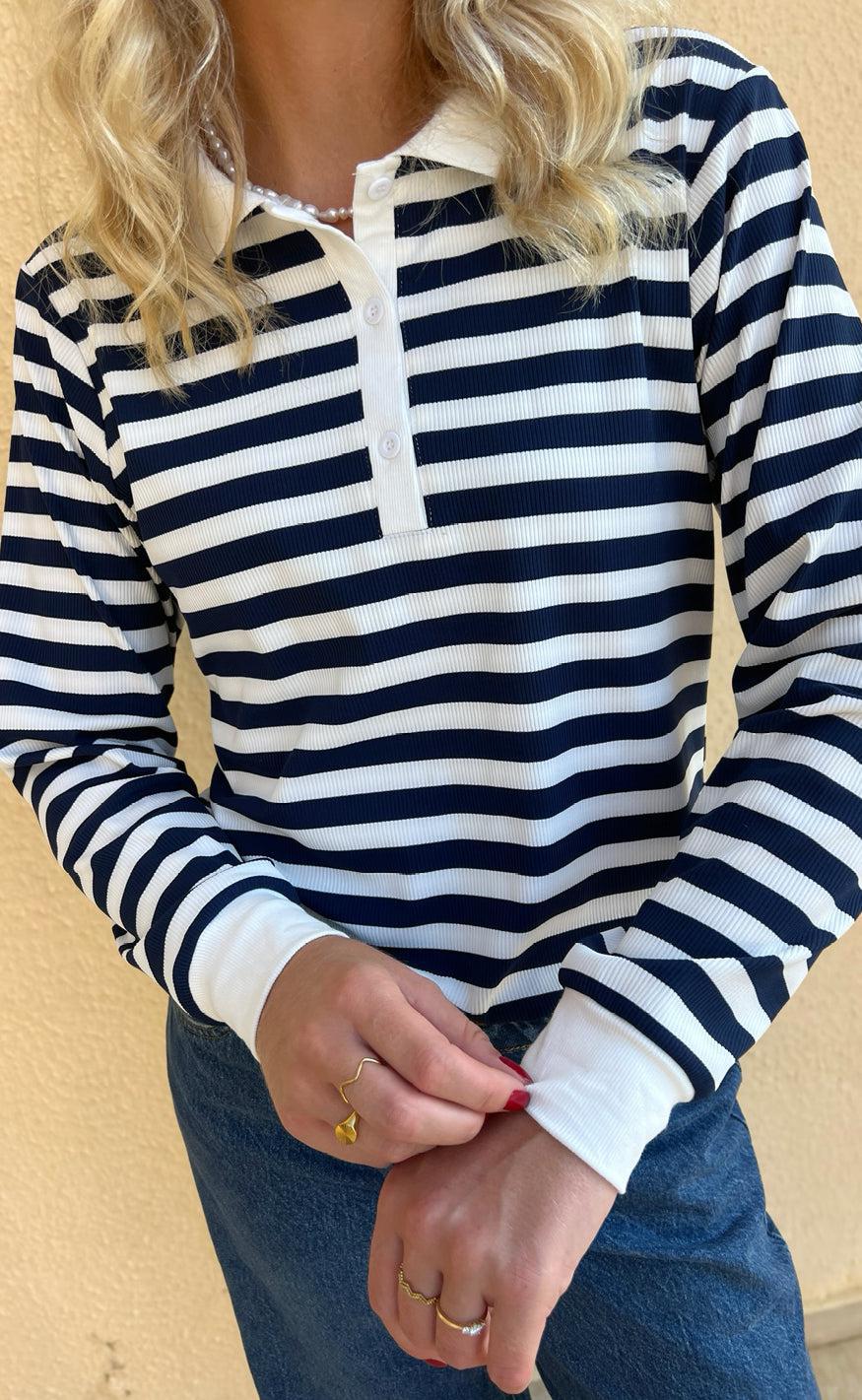 Say INA Copenhagen Polo / Bluse - Pamela - Navy Striped