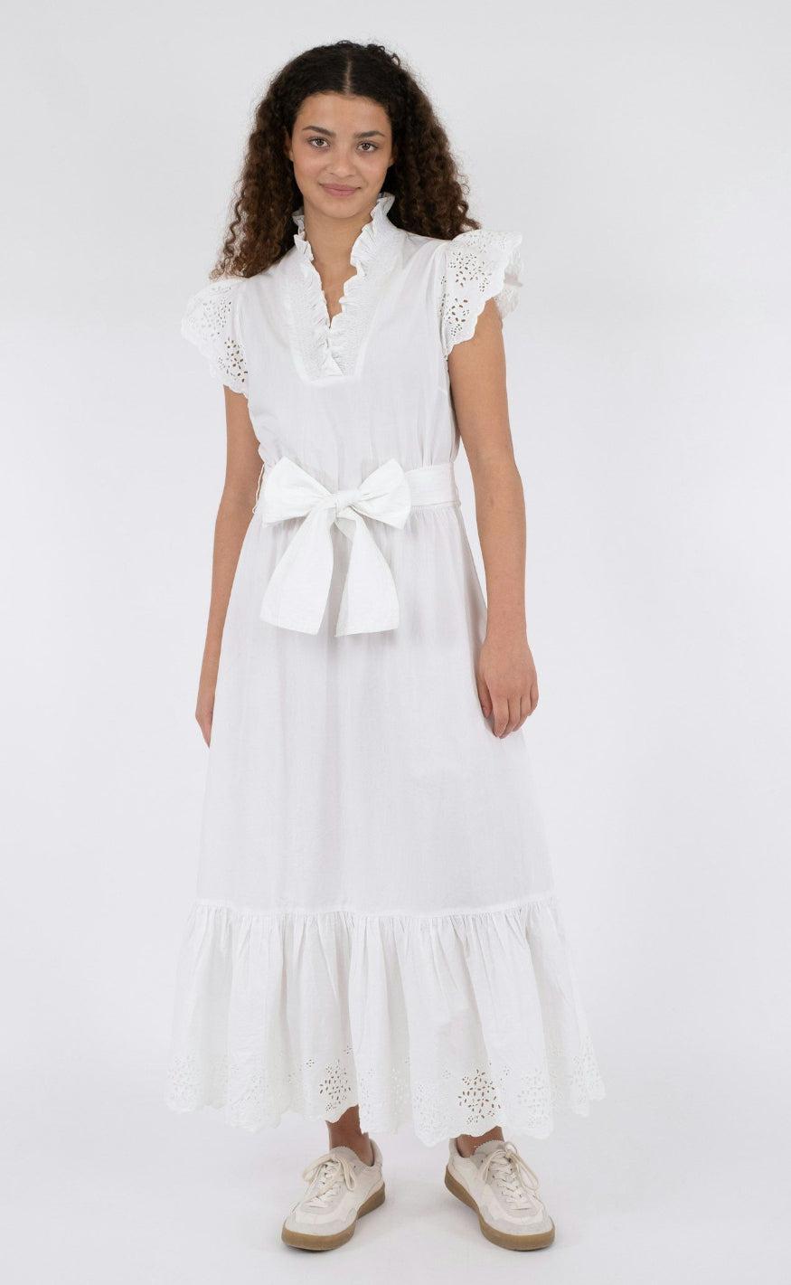 Neo Noir Kjole - Tianna Embroidery - White Mode