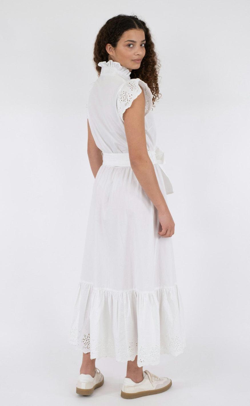 Neo Noir Kjole - Tianna Embroidery - White Mode