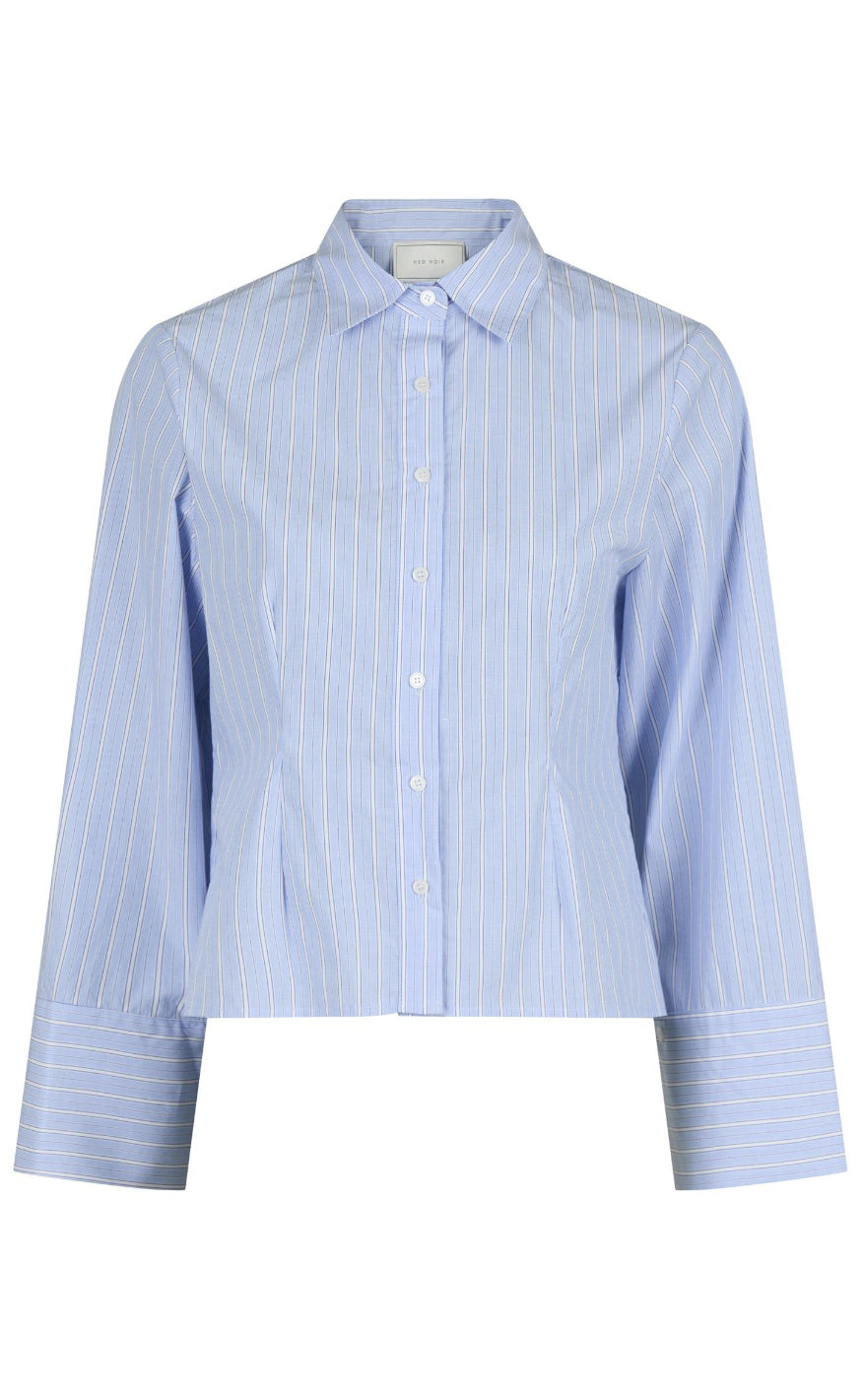 Neo Noir Skjorte - Rosa Stripe - Light Blue