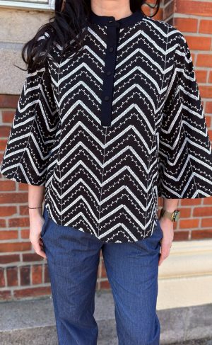 Say INA Copenhagen Skjorte - Zara Zig Zag - Black W. White