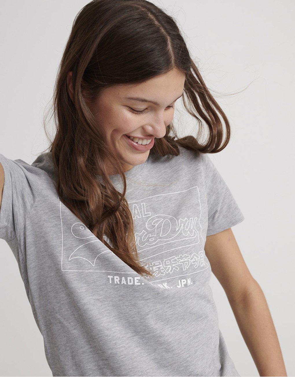 Superdry Lady Vintage Logo Outline Piping Boxy T-Shirt