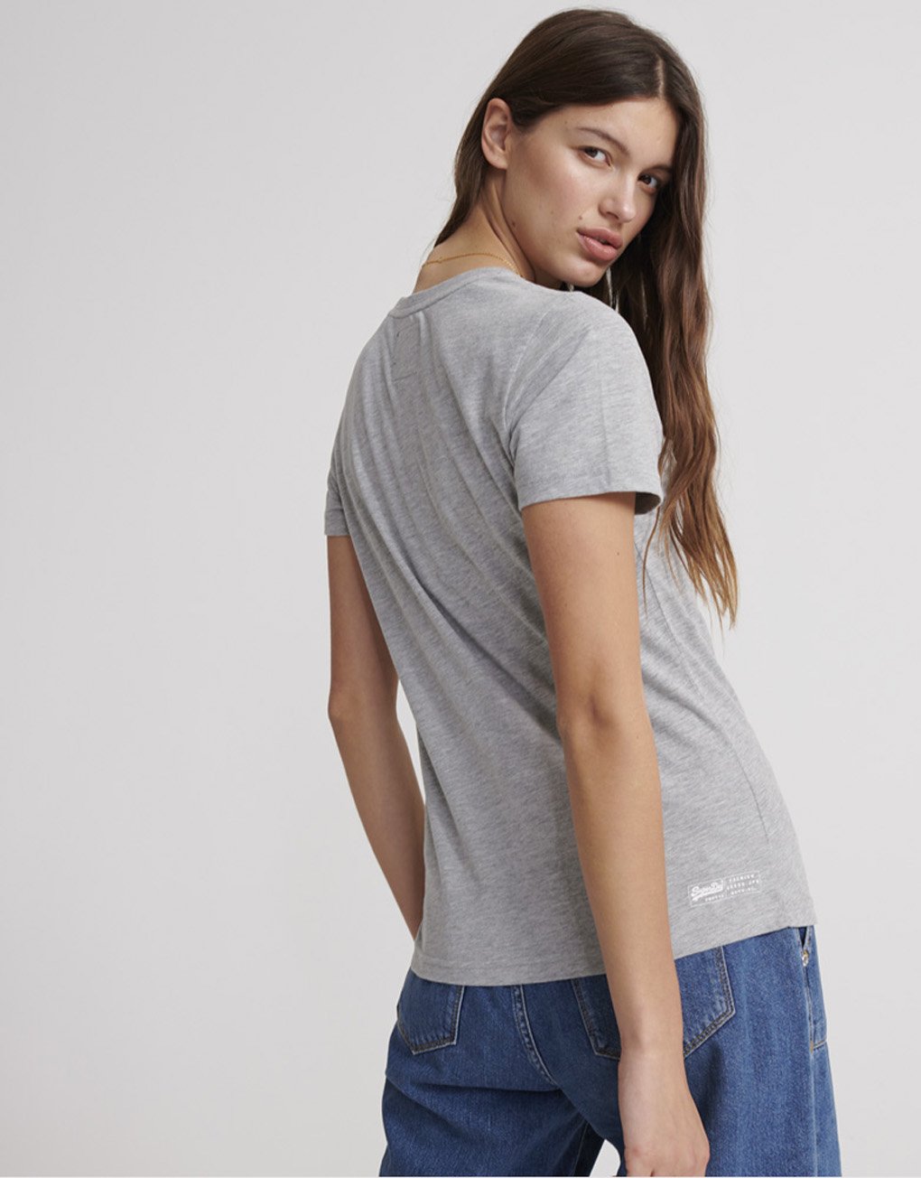 Superdry Lady Vintage Logo Outline Piping Boxy T-Shirt