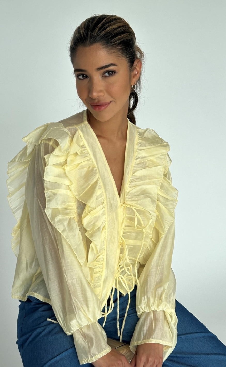 Continue Skjorte - Citta - Light Yellow Online Hot Salg