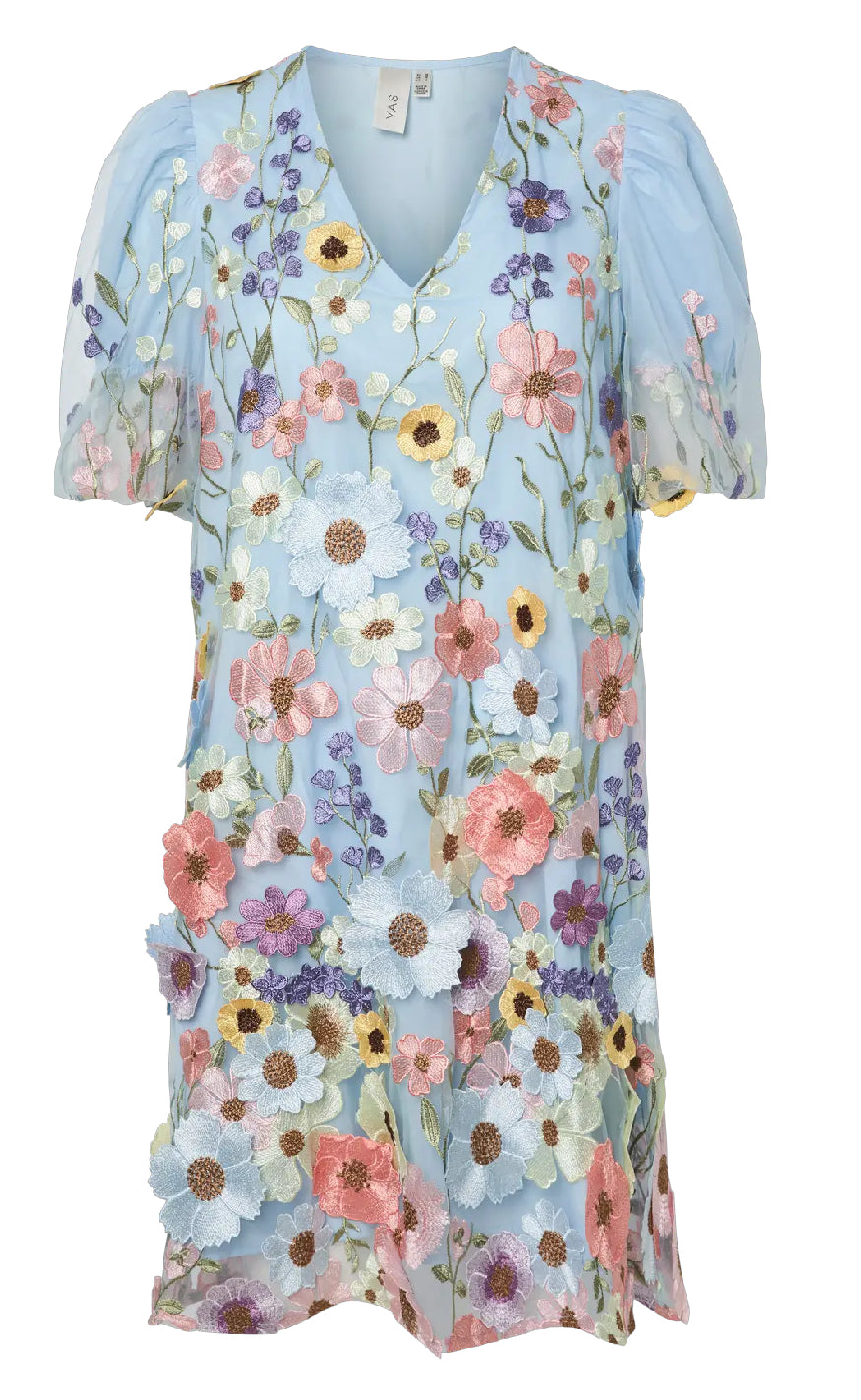 YAS Kjole - Flowering - Halogen Blue