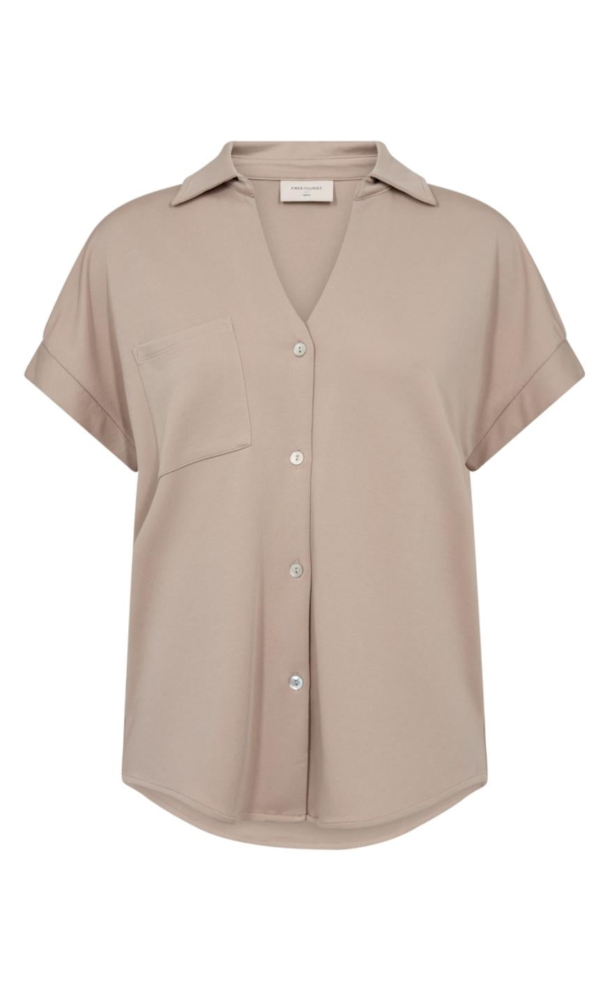 Freequent Bluse - Rue - Simply Taupe Udsalg