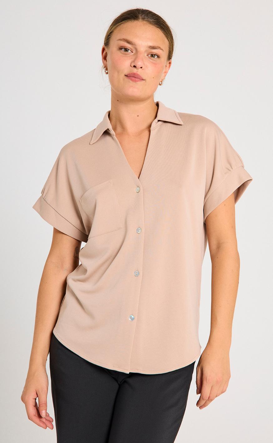 Freequent Bluse - Rue - Simply Taupe Udsalg