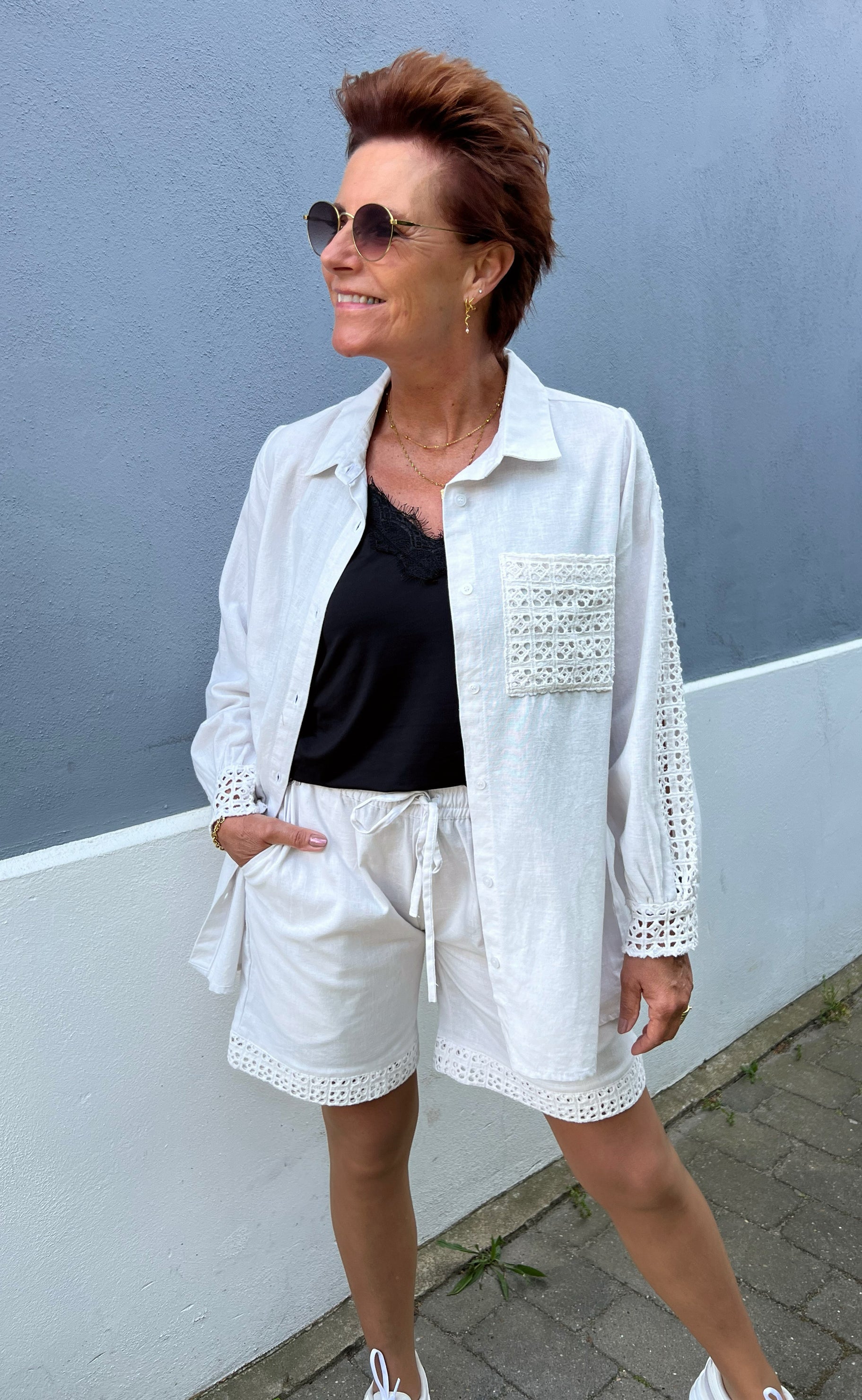 Say INA Copenhagen Shorts - Sandy Linen - Off White