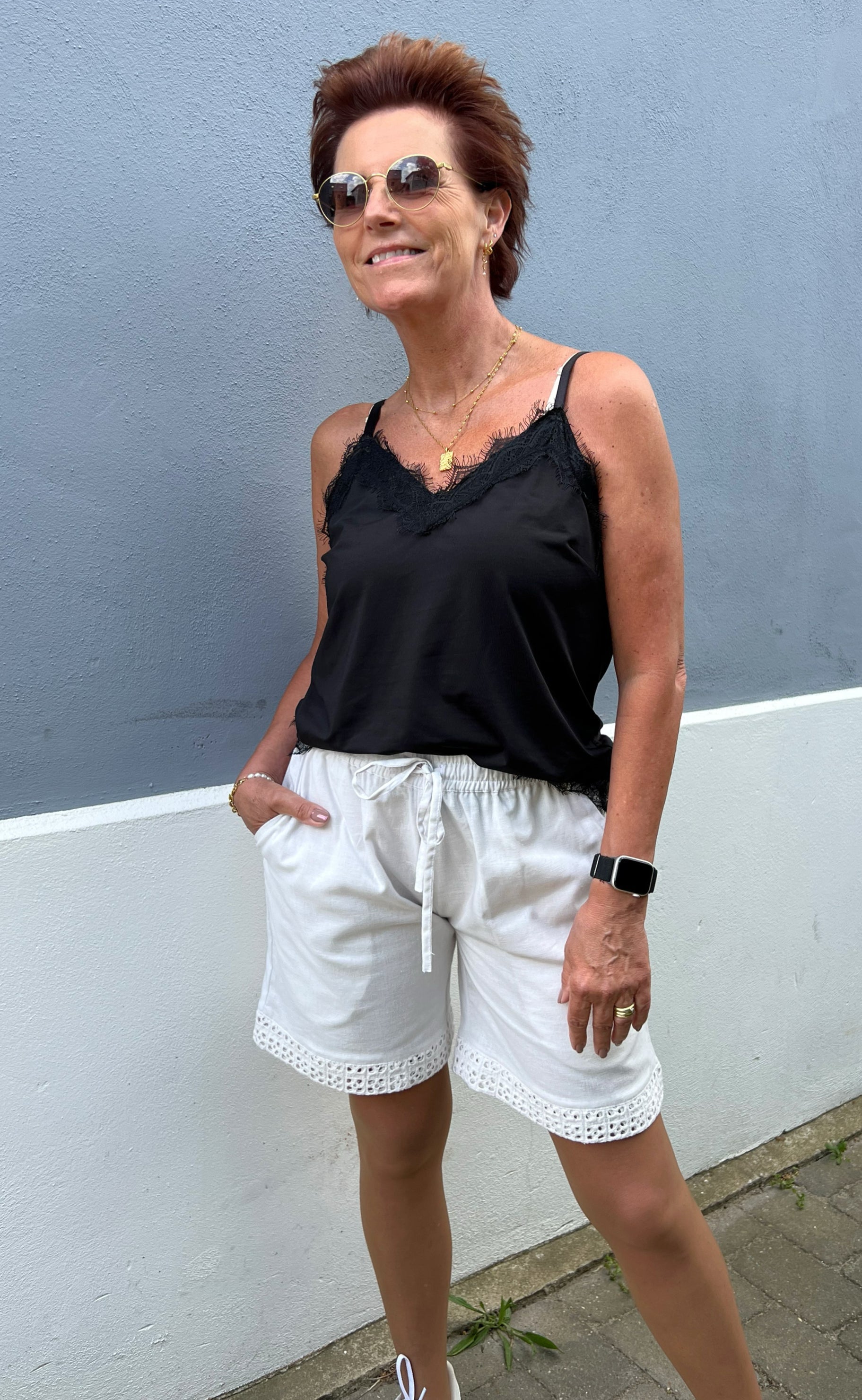Say INA Copenhagen Shorts - Sandy Linen - Off White