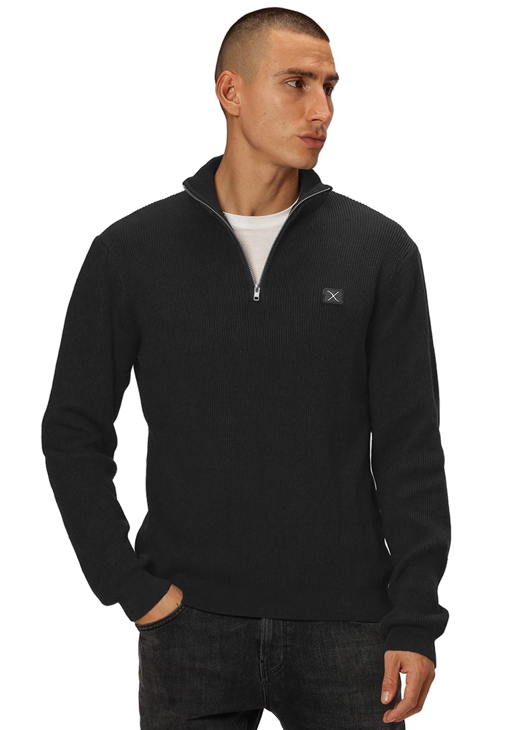 Clean Cut Basic Organic 1/2 Zip Knit
