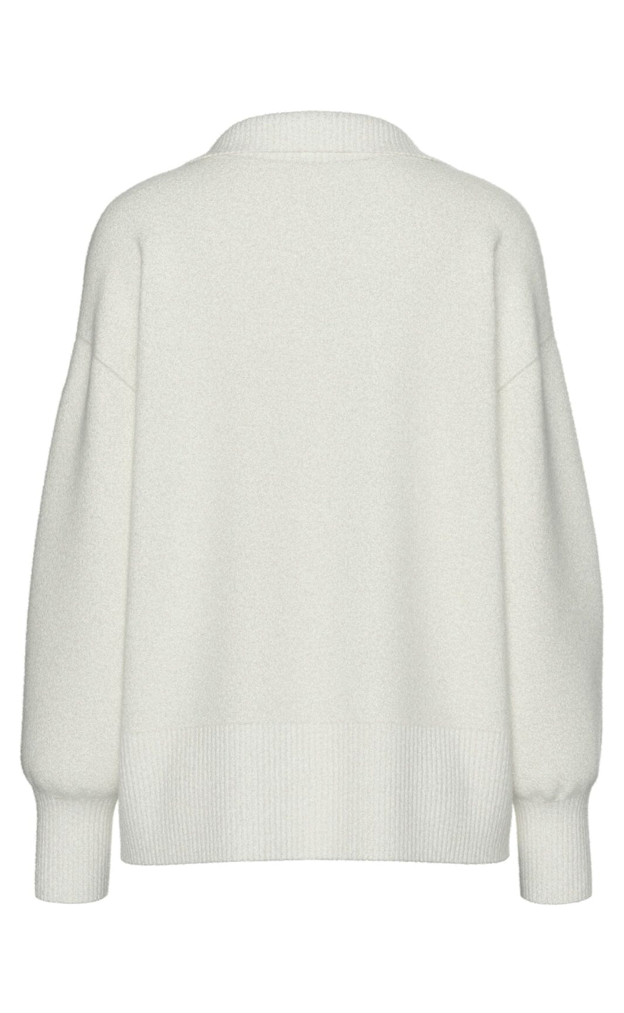 Pieces Striktrøje - Malou Polo - Cloud Dancer Melange Online