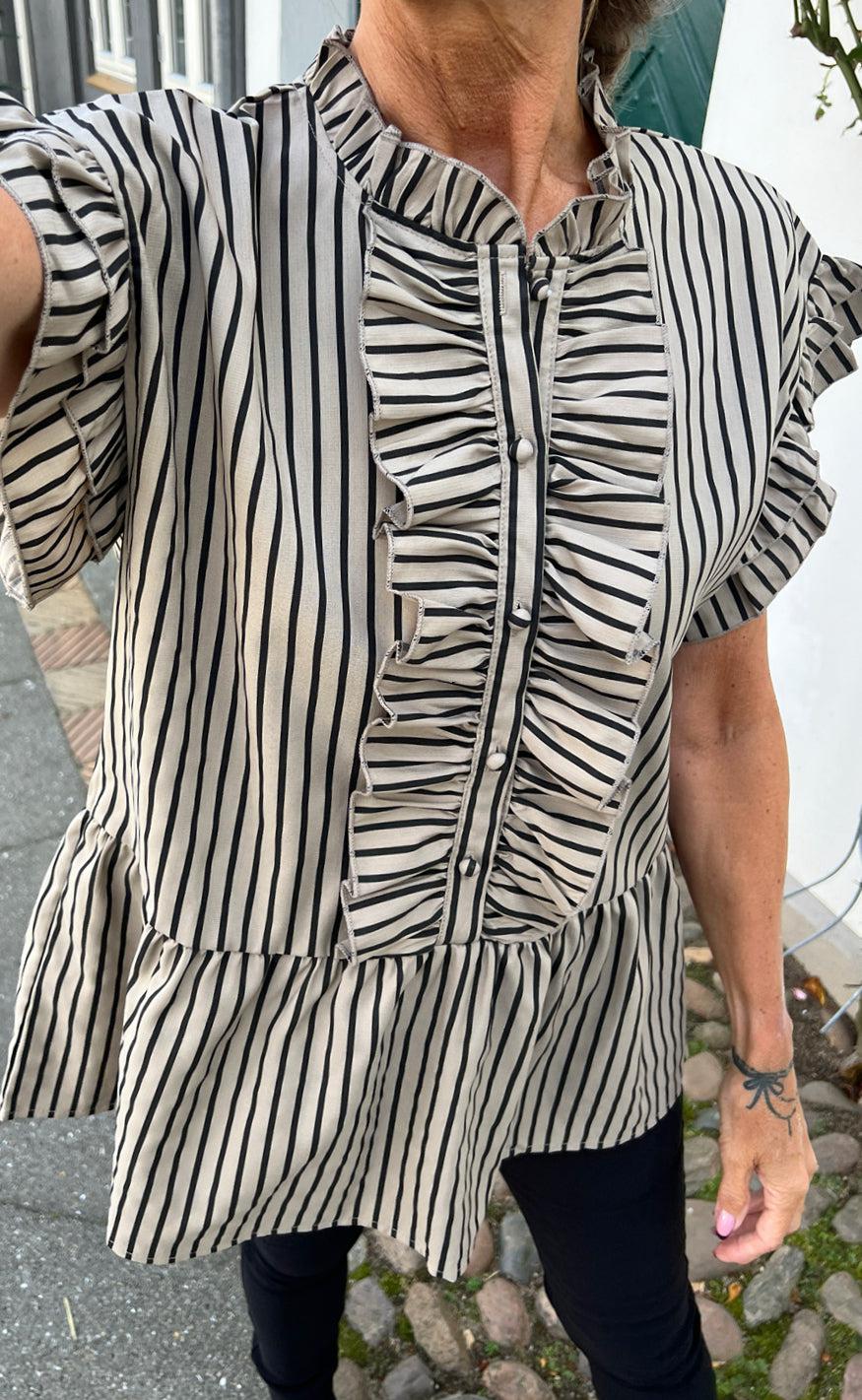 Say INA Copenhagen Top - Freya - Brown/Black Stripe