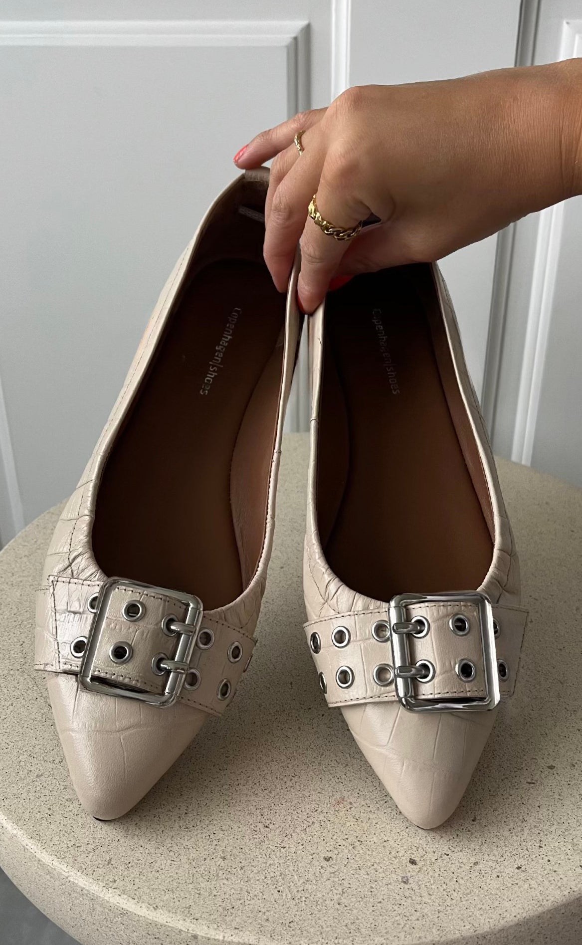 Copenhagen Shoes Ballerina - The Reason Why - Creme Croc Online Hot Salg