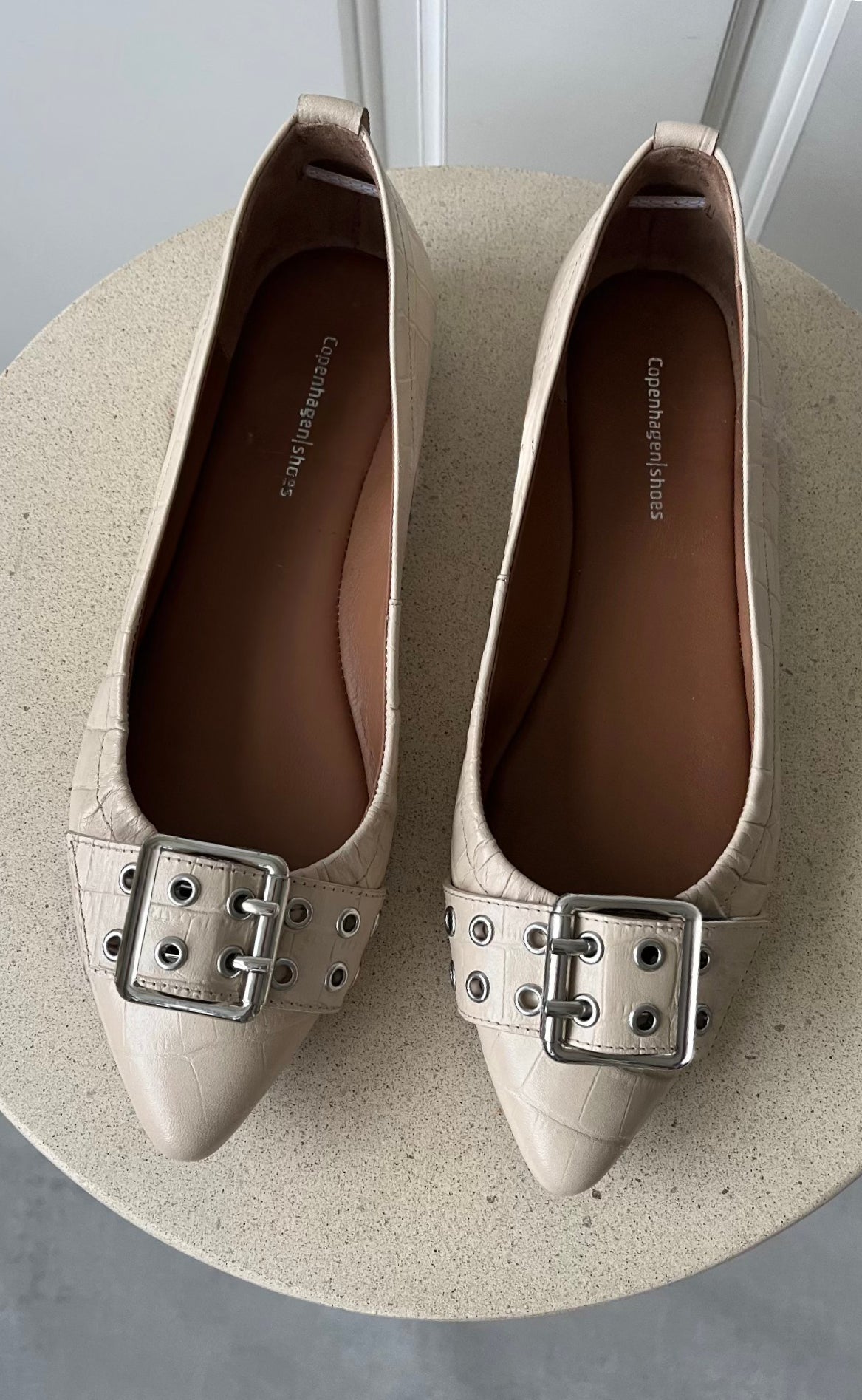 Copenhagen Shoes Ballerina - The Reason Why - Creme Croc Online Hot Salg
