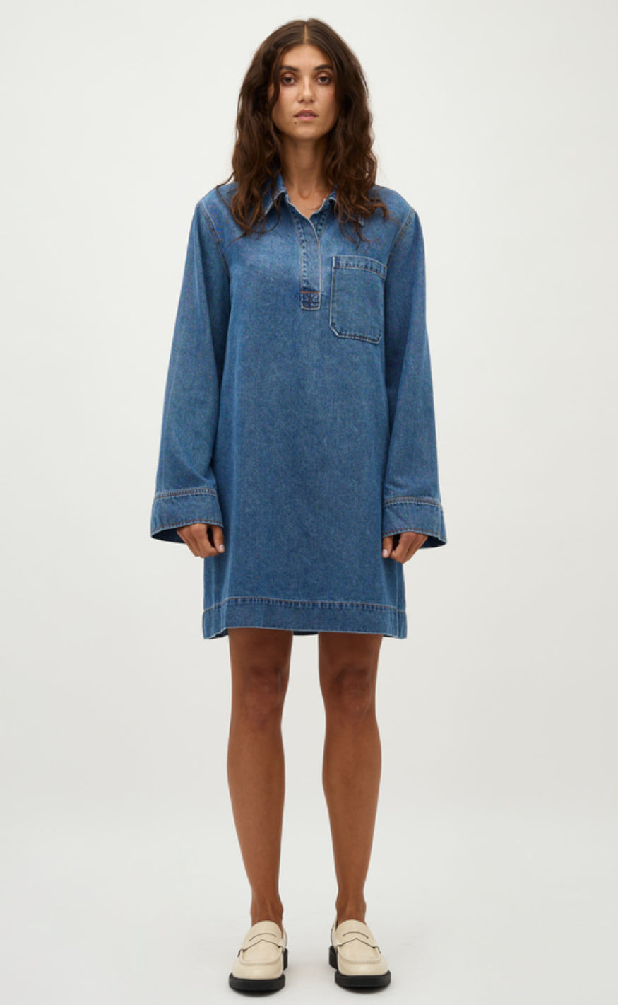 Global Funk Kjole - Fialeo-G - Mid Vintage Blue Online Hot Salg