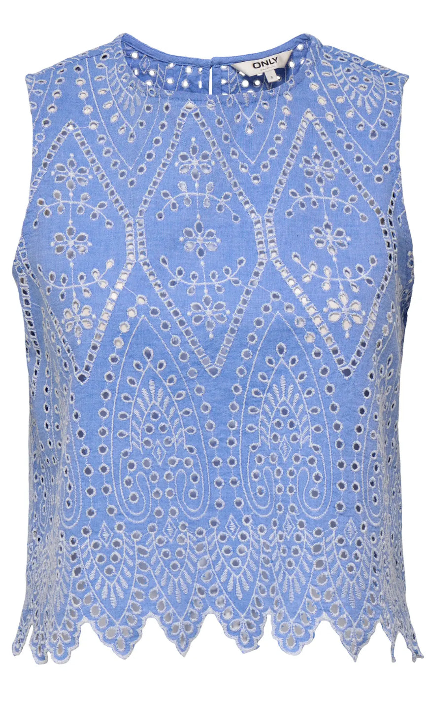 ONLY Top - Tulum - Blue Bonnet Online salg