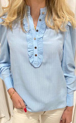 Freequent Skjorte - April - Forever Blue / Chambray Blue