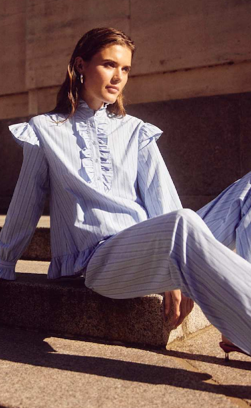 Noella Bukser - Sally - Light Blue Stripe