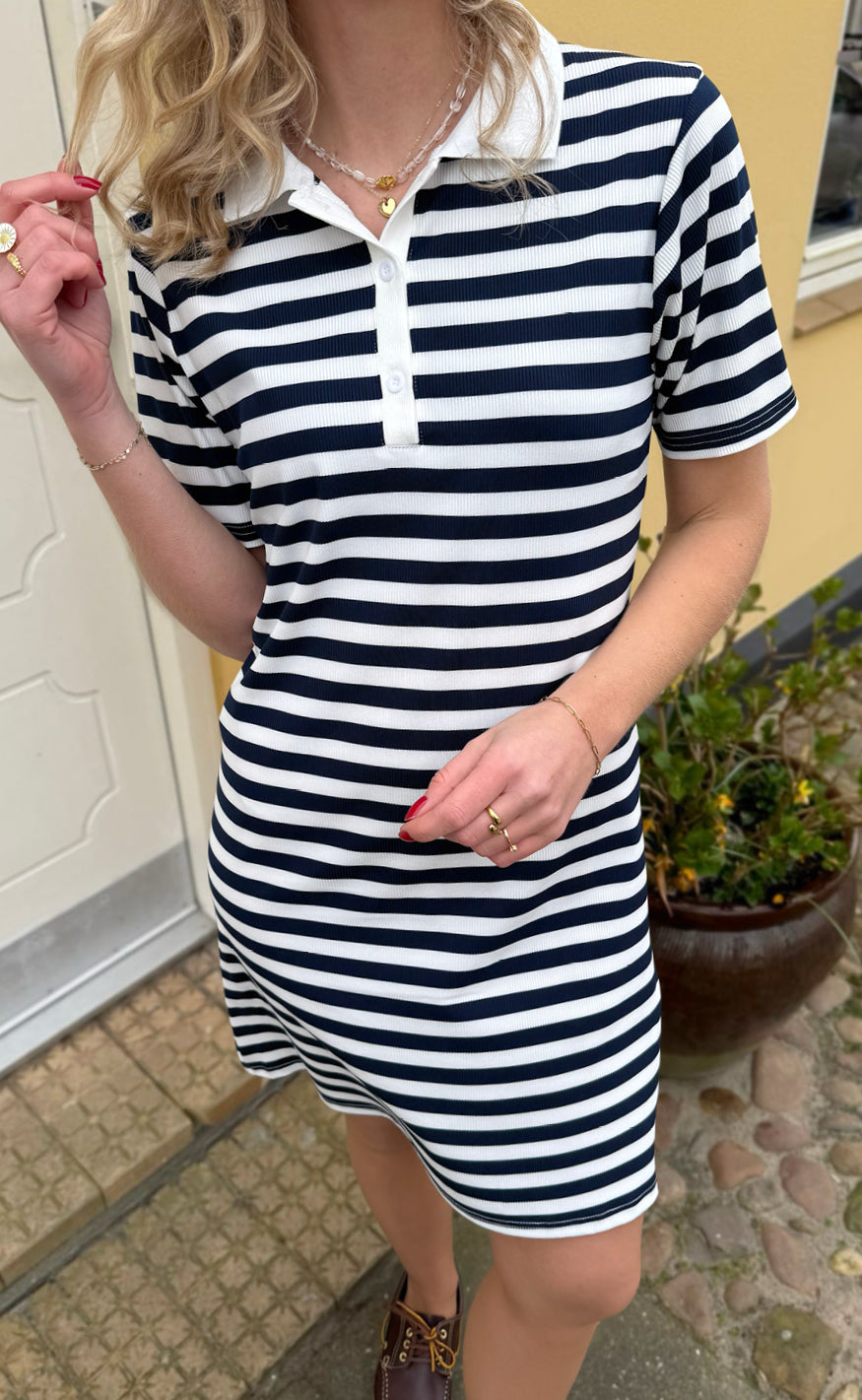Say INA Copenhagen Polo Kjole - Pamela - Navy Striped