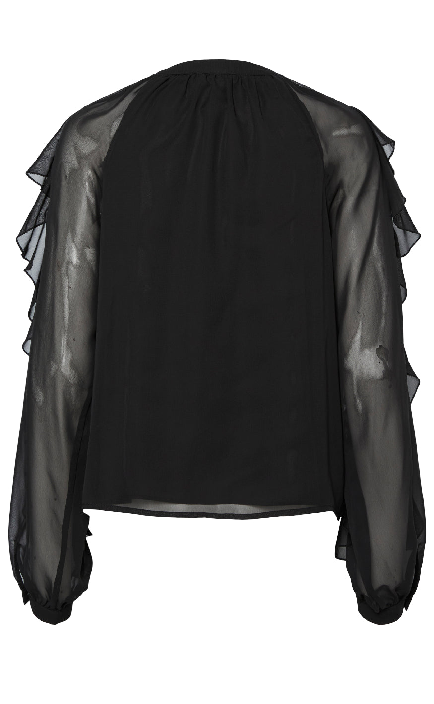 YAS Bluse - Margot Flounce - Black Rabat