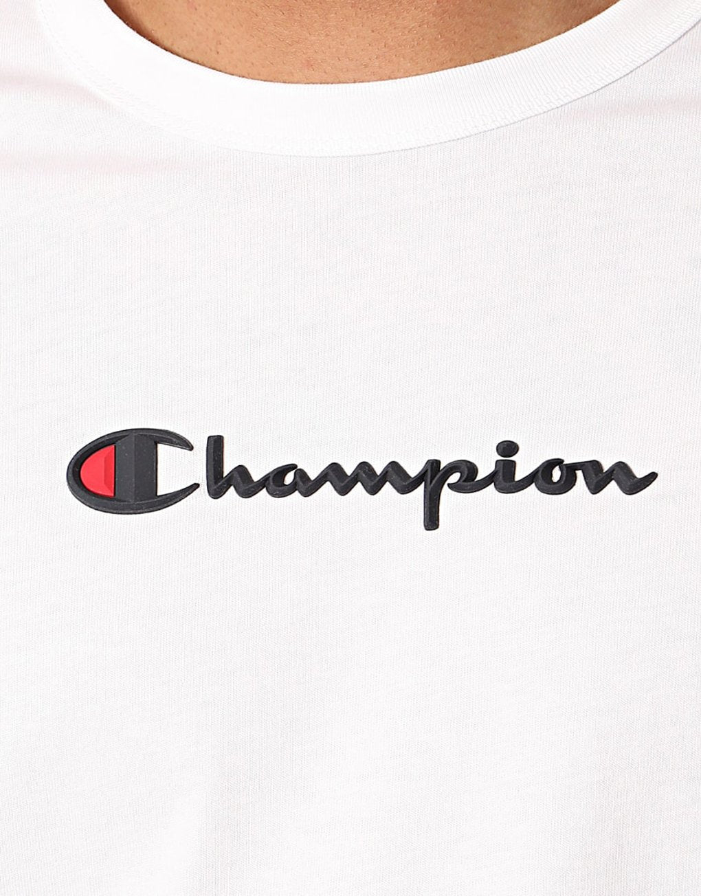 Champion Stripe Detail Script Logo T-shirt