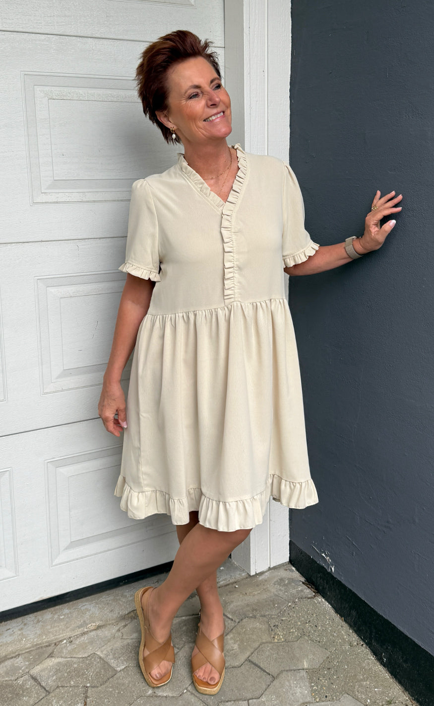 Say INA Copenhagen Kjole - Catja Summer - Beige Udsalg