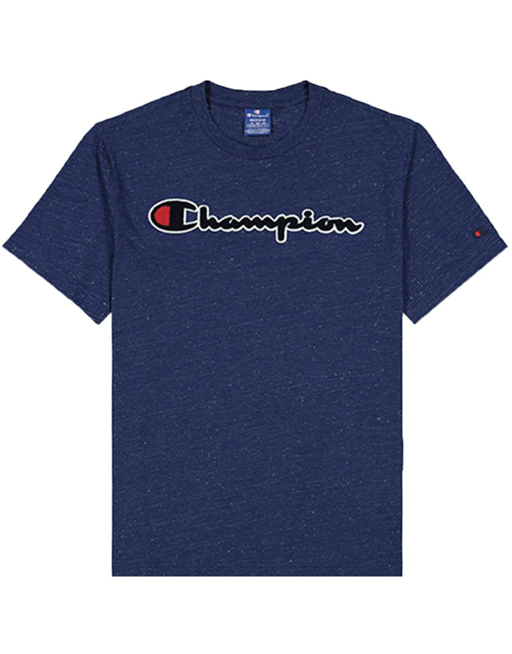 Champion Striped Cotton Mélange Script Logo T-Shirt Mode