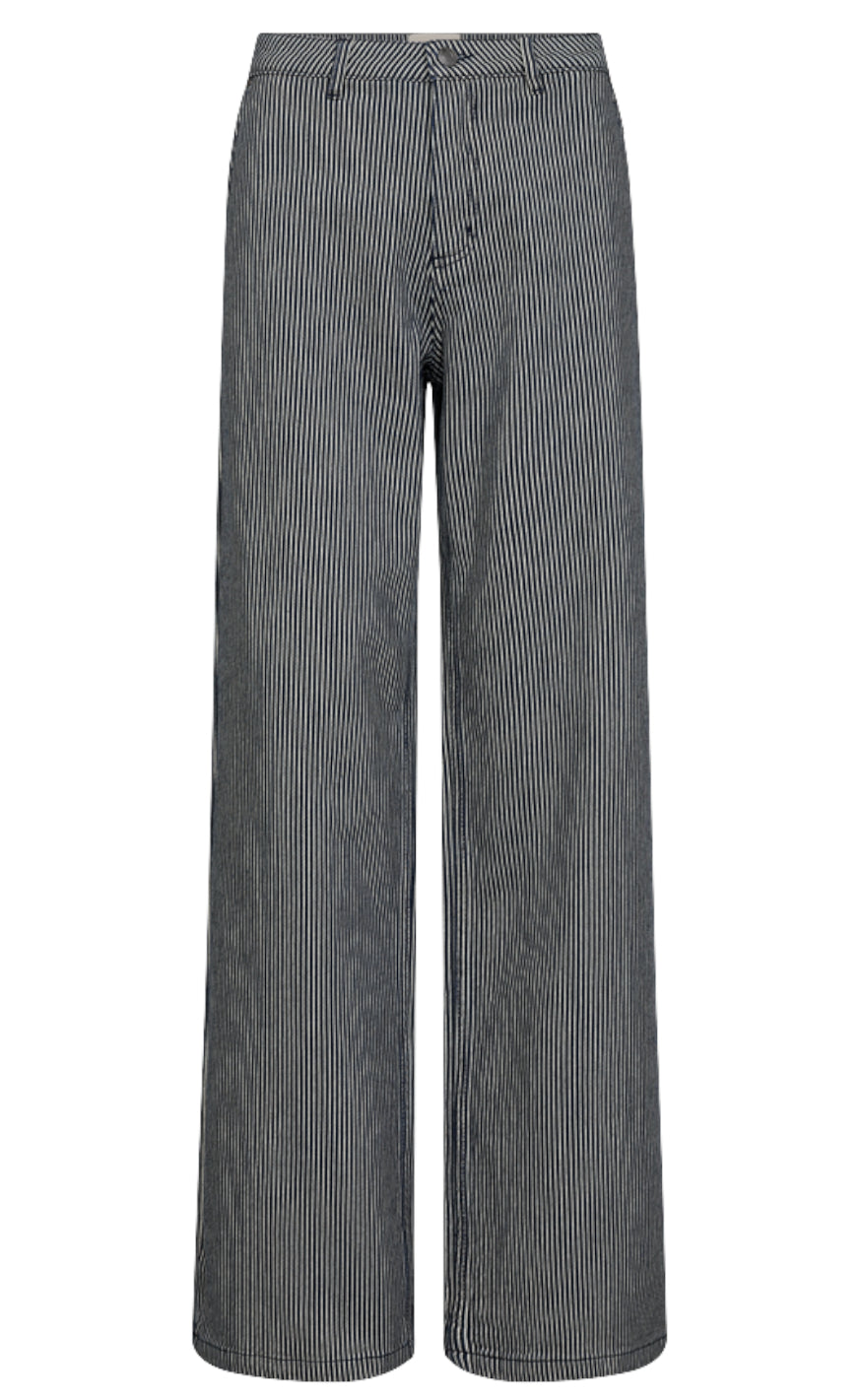 Freequent Bukser - Melly - Off-white w. Navy Blazer Hot på udsalg