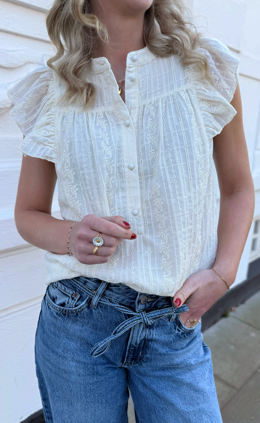 Say INA Copenhagen Top - Tania - Cream