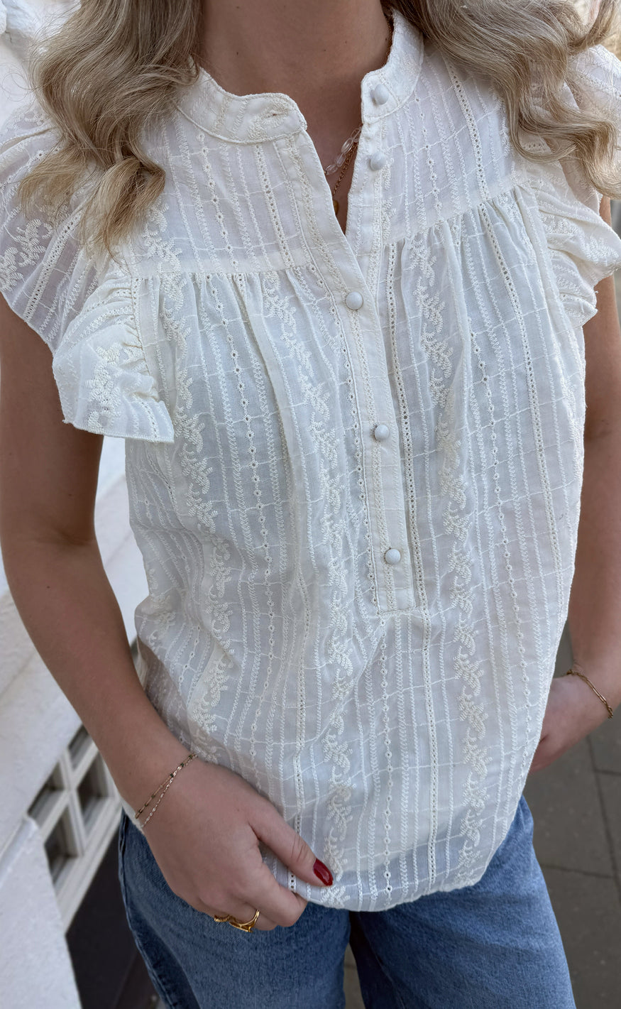 Say INA Copenhagen Top - Tania - Cream