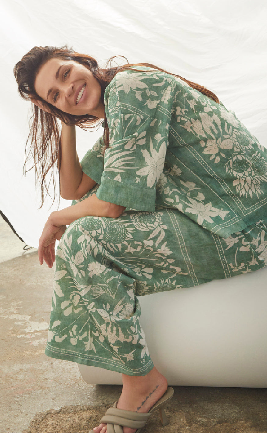 Love & Divine Skjorte - Love1338 - Green Flower