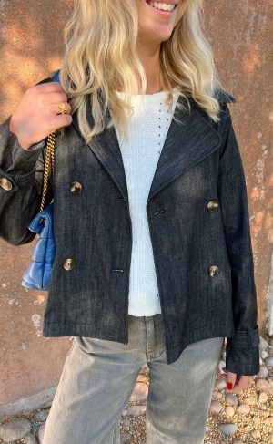 Say INA Copenhagen Trenchcoat / Jakke - Silje - Black Denim