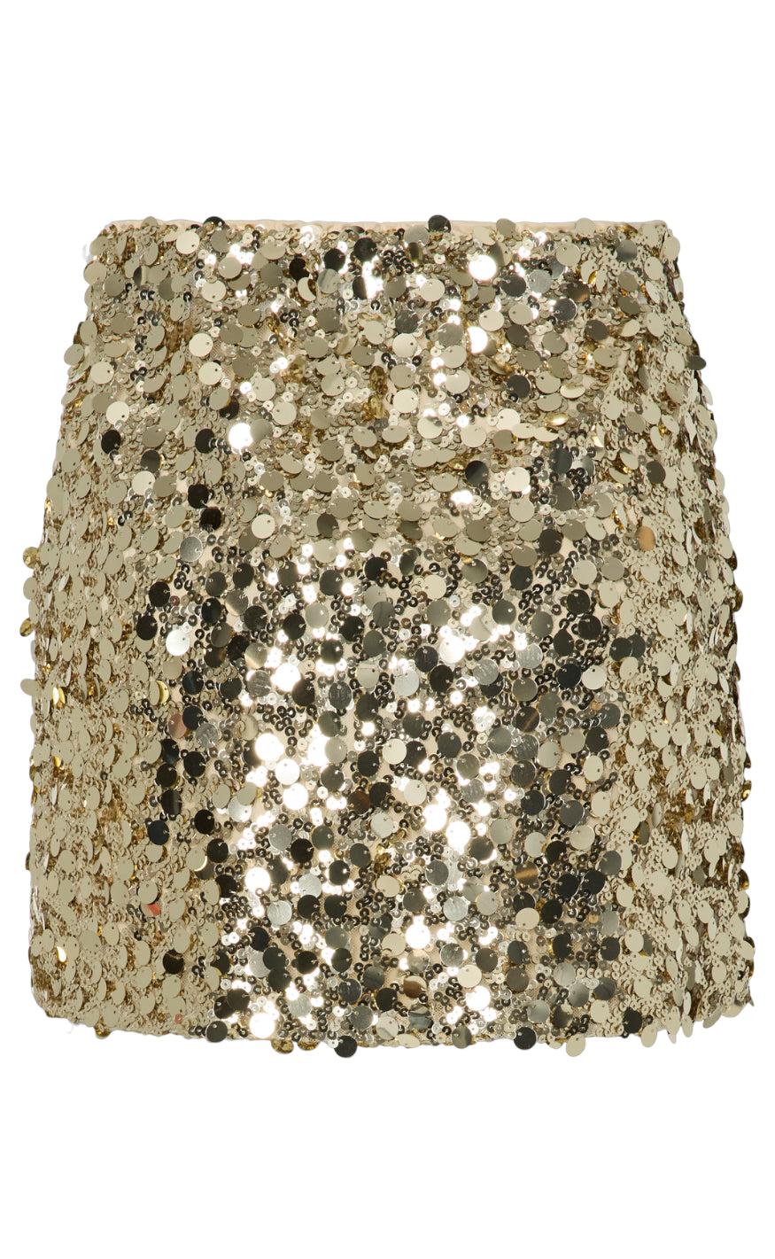 Pieces Nederdel - Disco - Gold Colour Sequins Mode