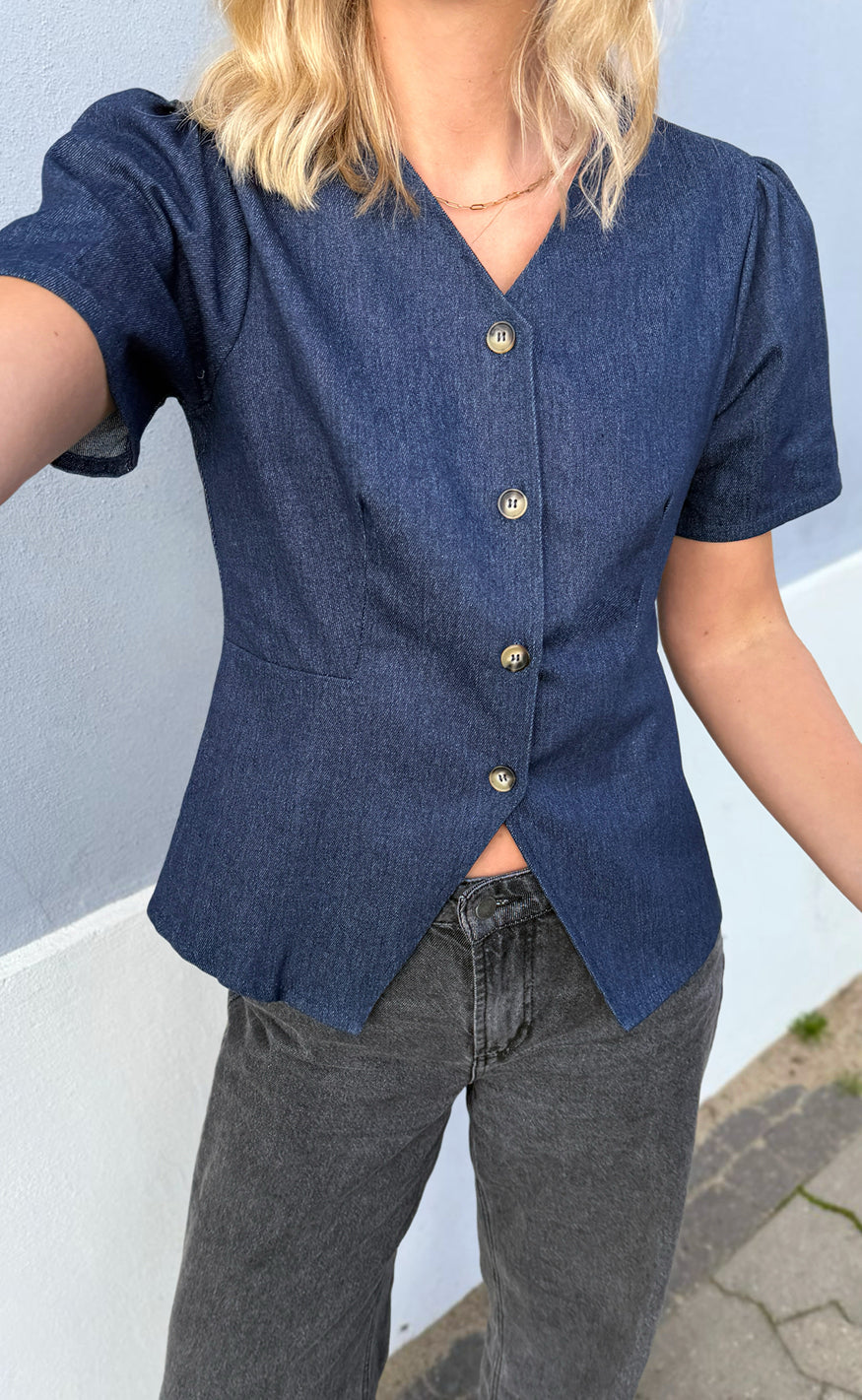 Say INA Copenhagen Bluse - Venja - Dark Blue Denim