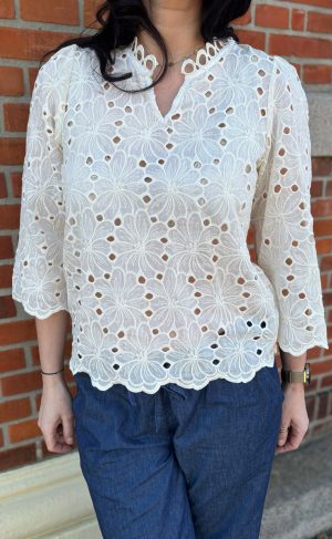 Say INA Copenhagen Bluse - Milla - Off White Lace Online Hot Salg