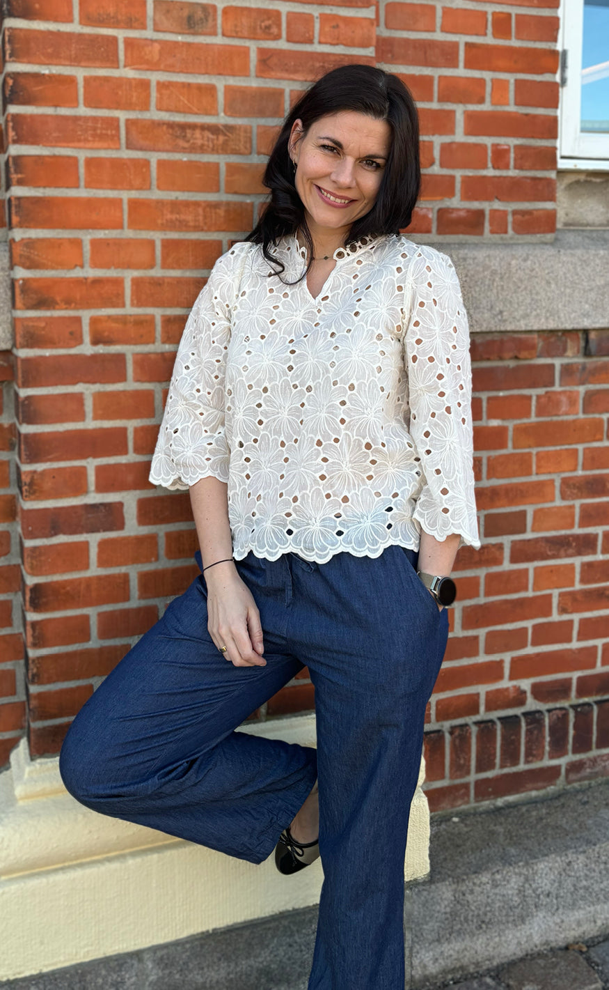 Say INA Copenhagen Bluse - Milla - Off White Lace Online Hot Salg