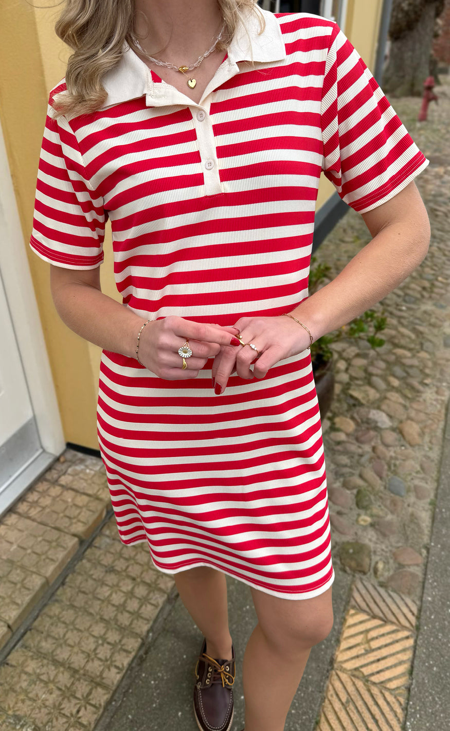 Say INA Copenhagen Polo Kjole - Pamela - Red Striped