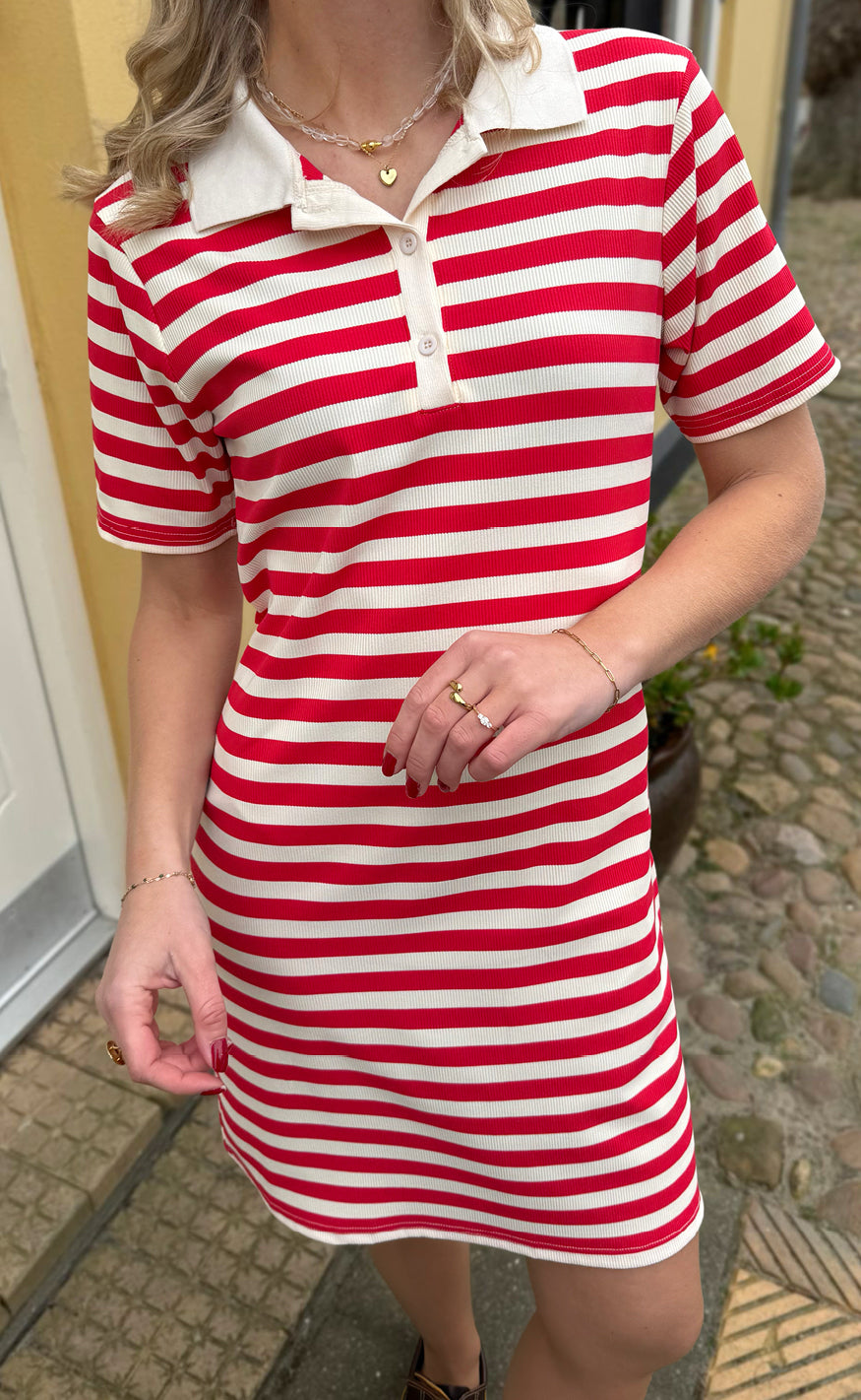 Say INA Copenhagen Polo Kjole - Pamela - Red Striped