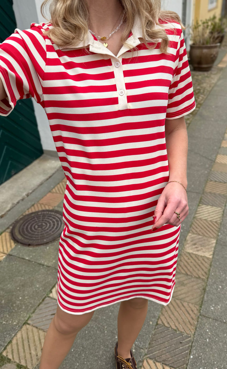 Say INA Copenhagen Polo Kjole - Pamela - Red Striped
