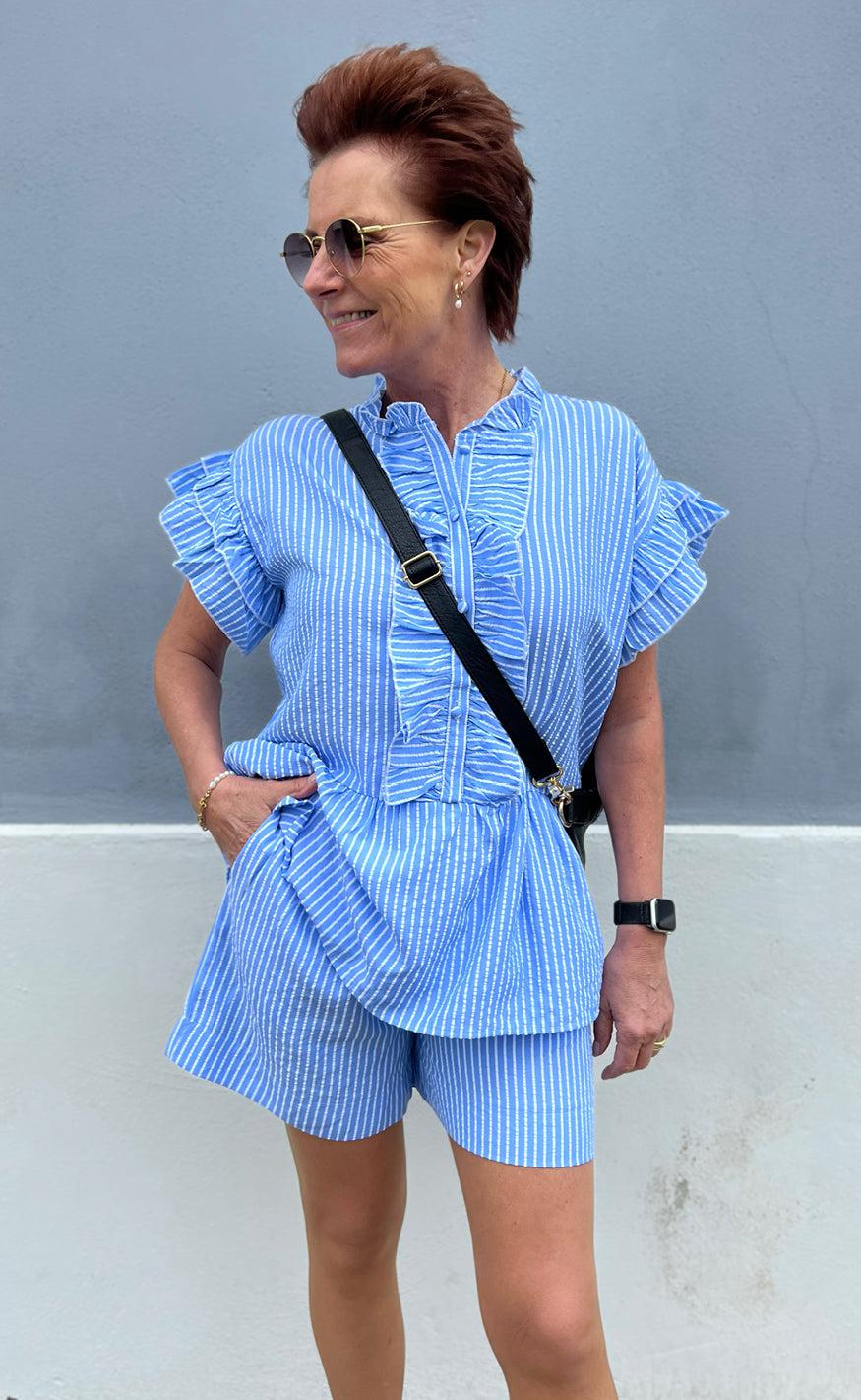 Say INA Copenhagen Shorts - Liv - Blue Striped
