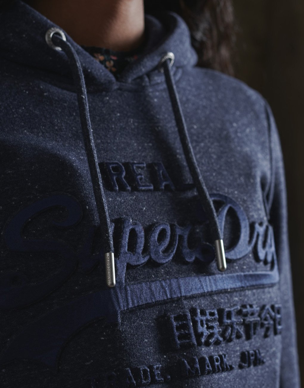 Superdry Lady Vintage Logo Tonal Embossed Satin Hoodie