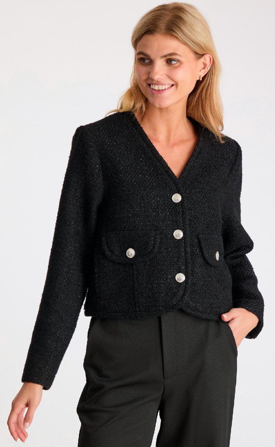 Neo Noir Jakke - Manua Boucle - Black Udsalg