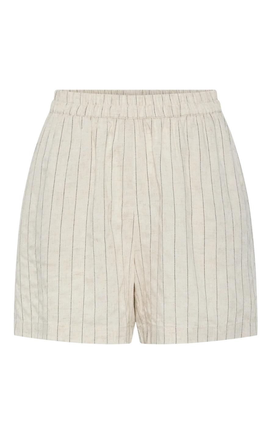 Pieces Shorts - Pia - Birch/Black på udsalg