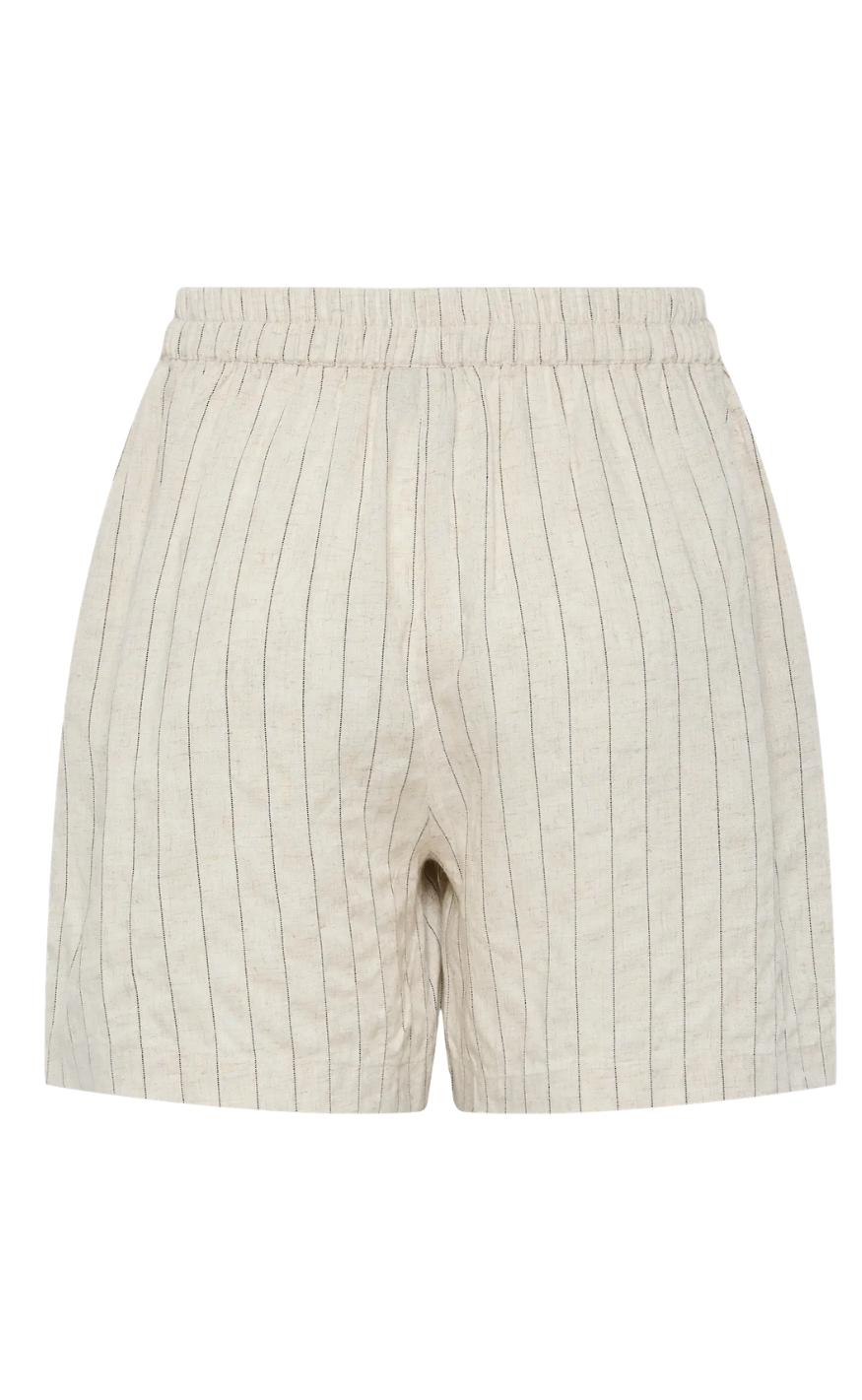 Pieces Shorts - Pia - Birch/Black på udsalg