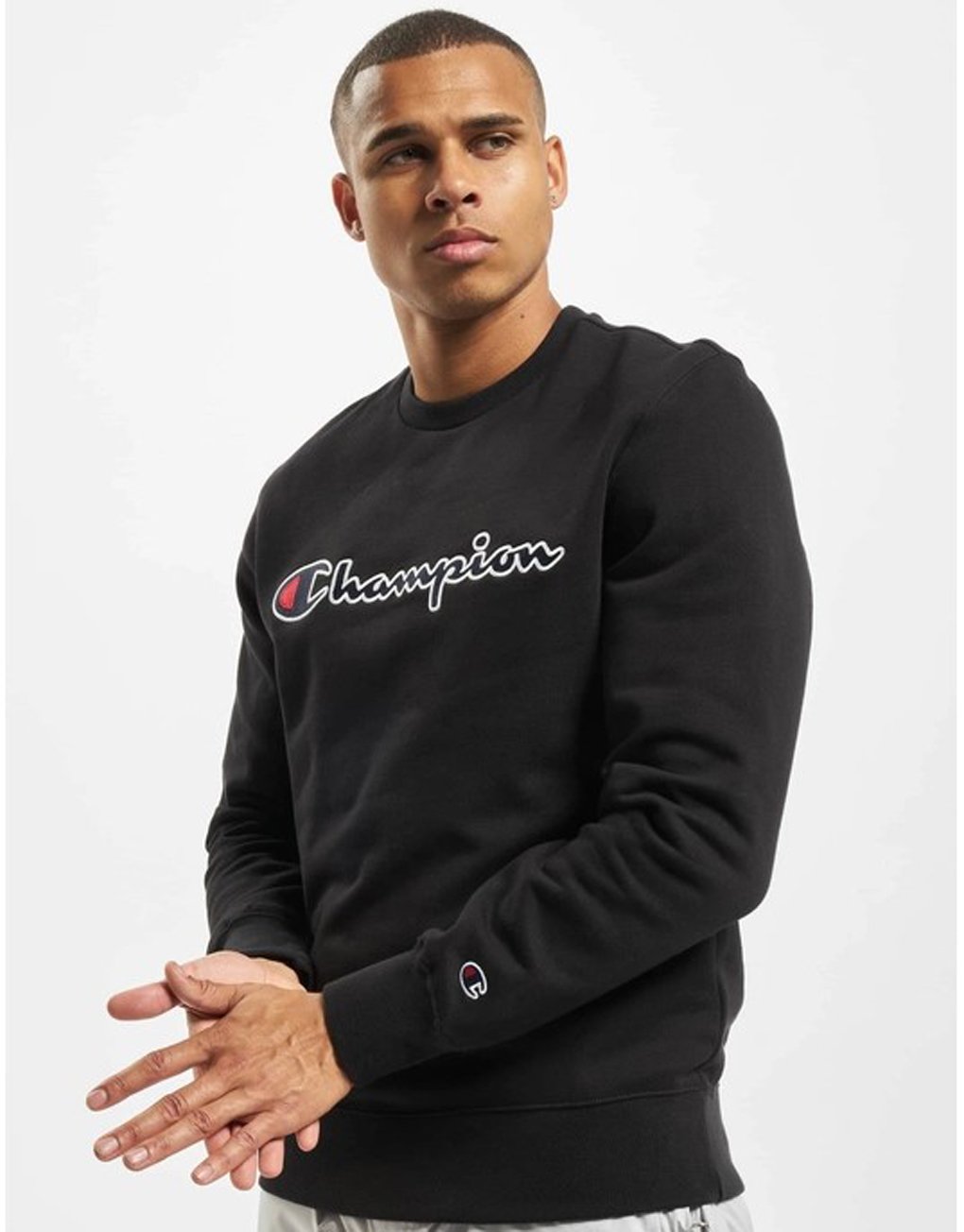Champion Script Logo Recylced Cotton Terry Sweatshirt