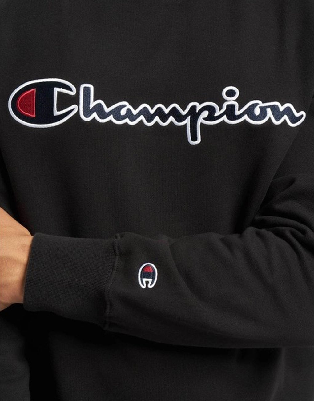 Champion Script Logo Recylced Cotton Terry Sweatshirt