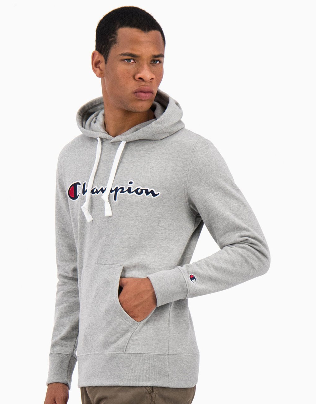 Champion Satin Stitch Script Logo Fleece Hoodie