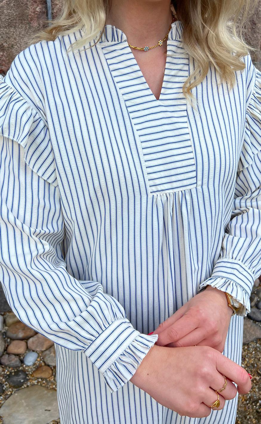 Say INA Copenhagen Kjole - Wilja - White/Blue Stripes