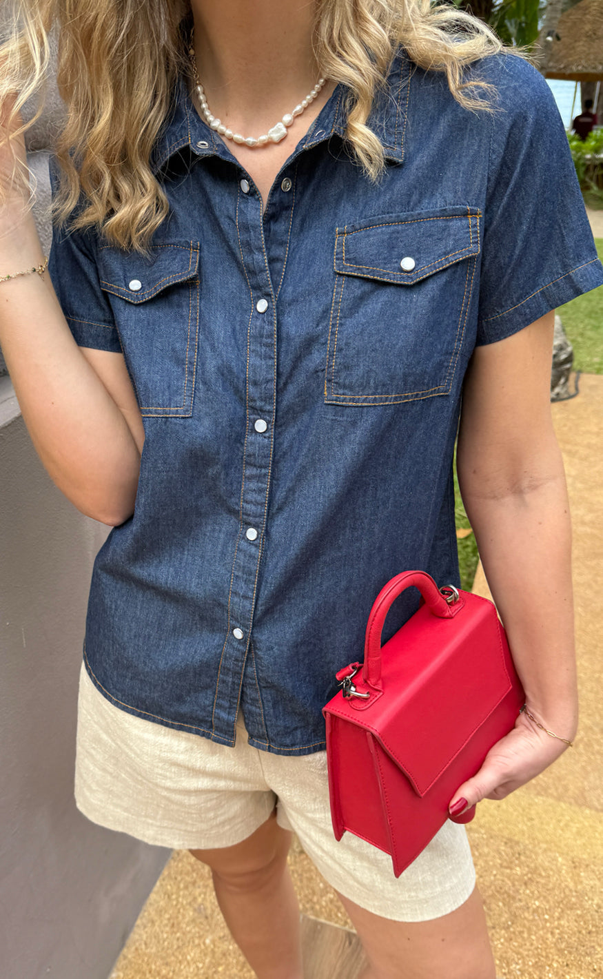 Say INA Copenhagen Skjorte - Detia Summer - Denim Blue